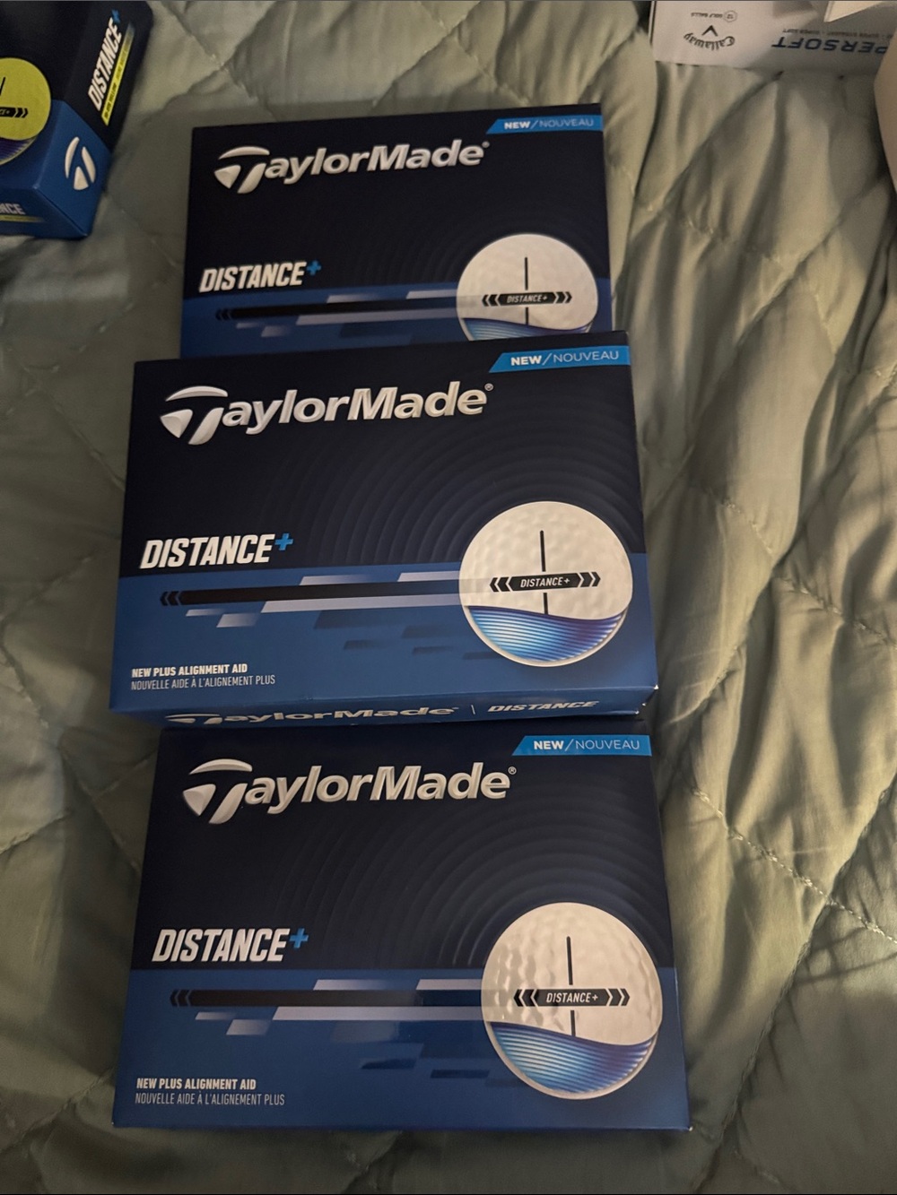 TaylorMade Distance+ Golf Balls - Blue, White